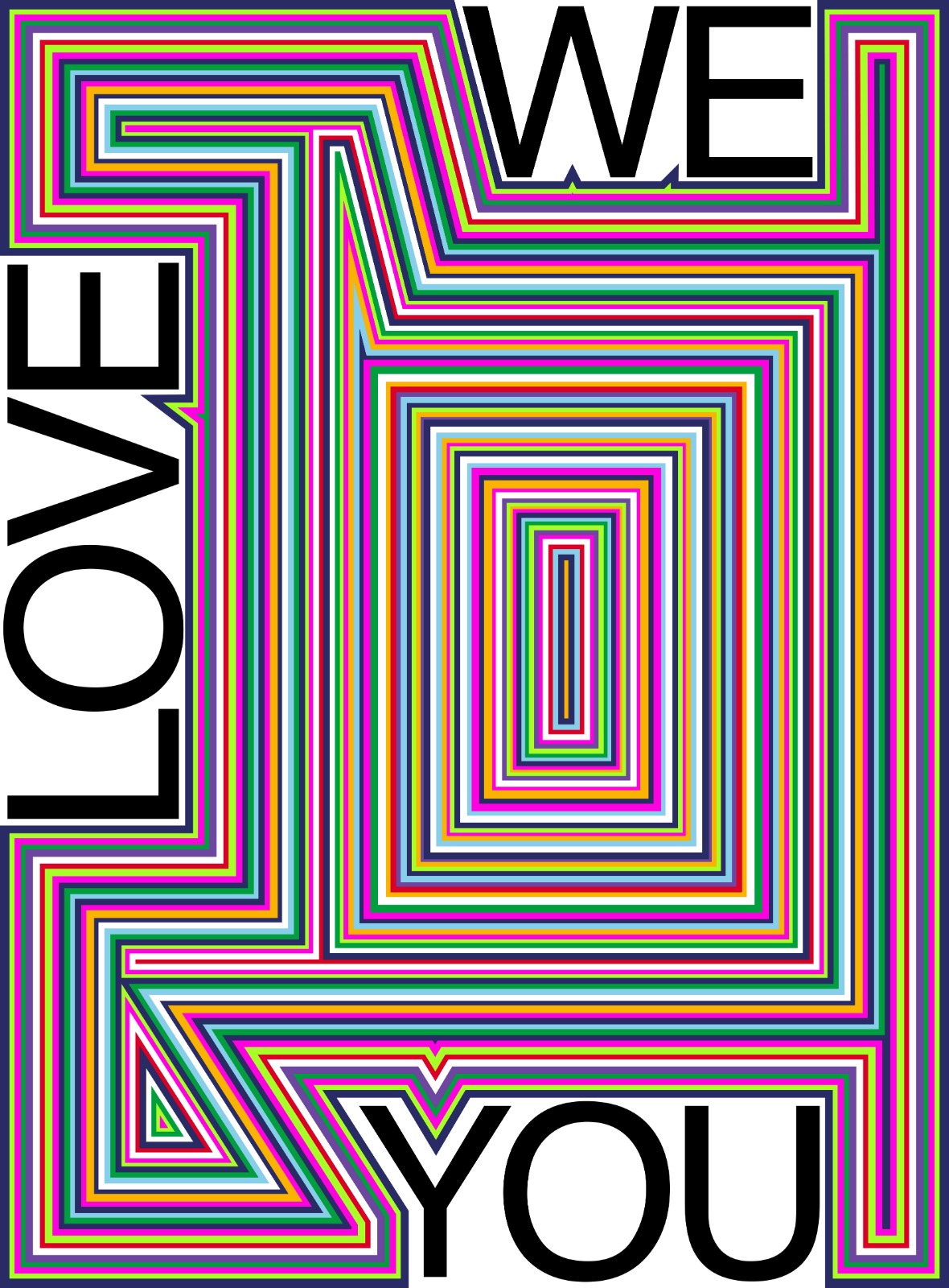 Jim Lambie, We Love You, 2022, digital pigment print, 76 x 56 cm, edition of 50 Jim Lambie, We Love You, 2022, digital pigment print, 76 x 56 cm, edition of 50